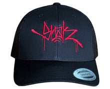 Load image into Gallery viewer, Snak Tag Trucker Hat (Red on Black)
